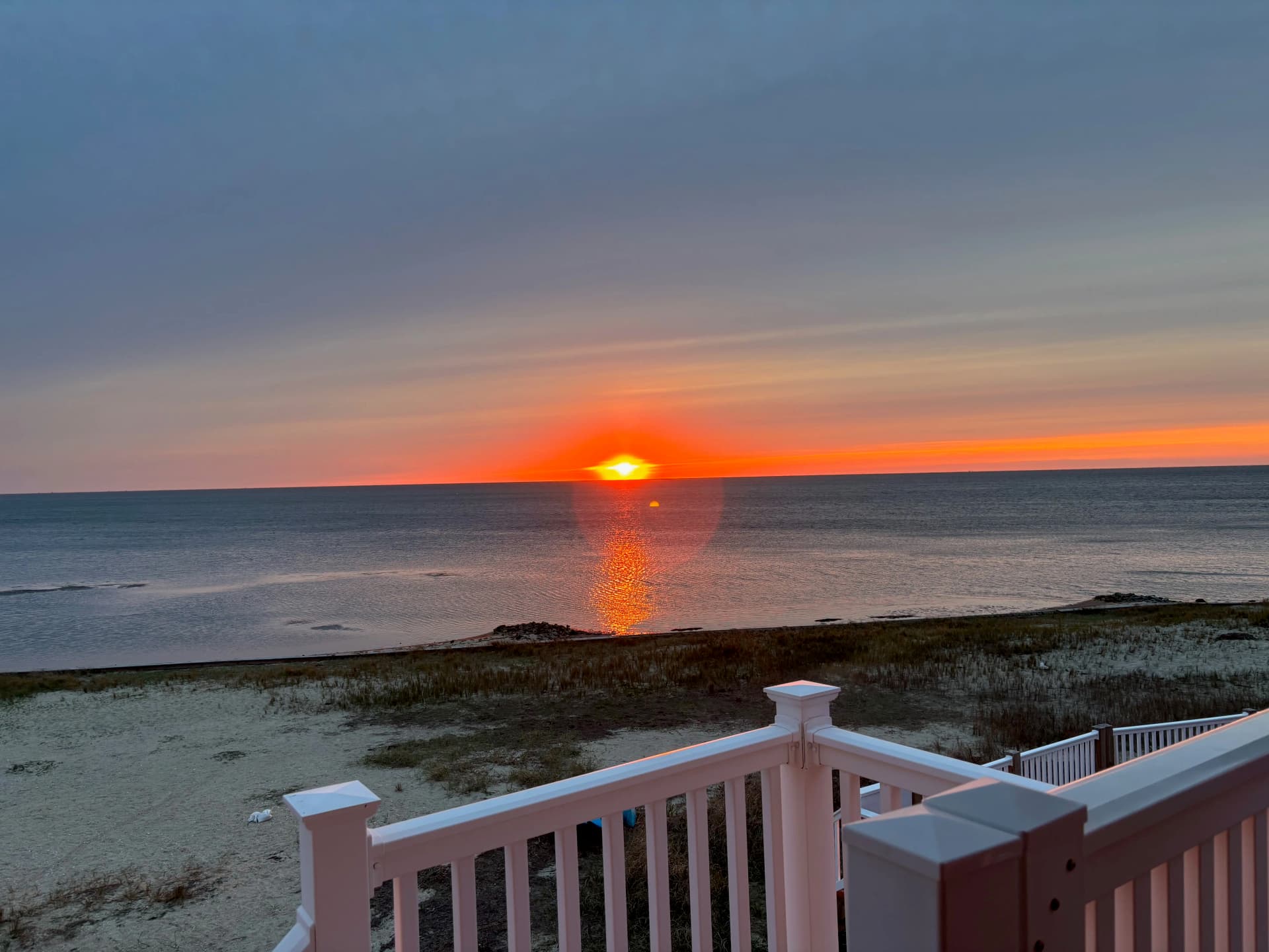 Sunset on our private deck in Kinnakeet, NC