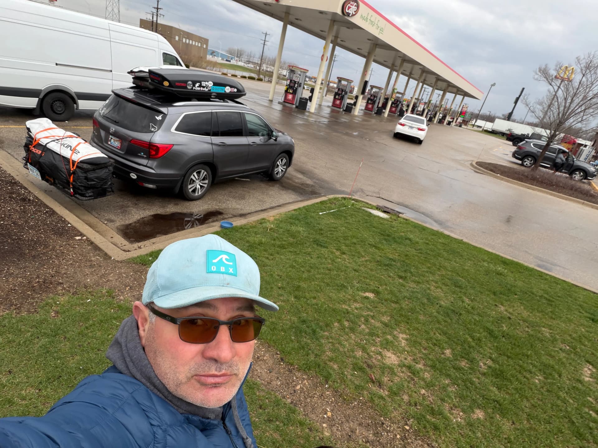 Cold stop around Chicago before we got hit by the stiff traffic