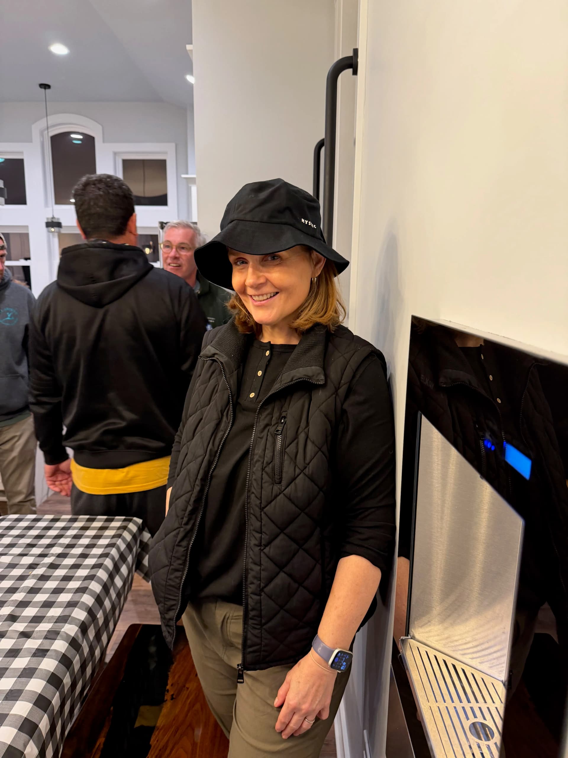 Kelly won a Mystic hat on the first week awards