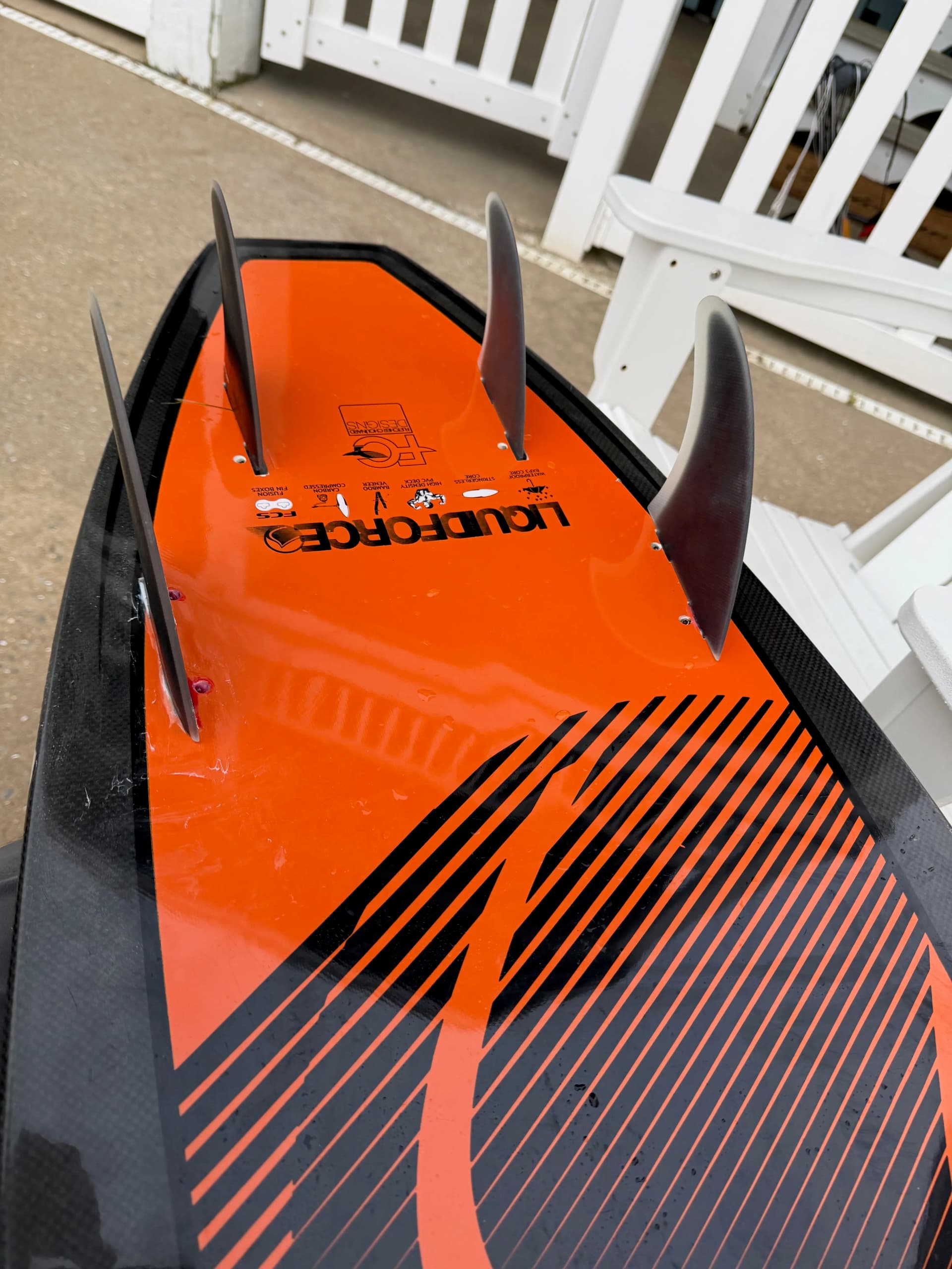 Baskin got new performance replacement fins - yeah!