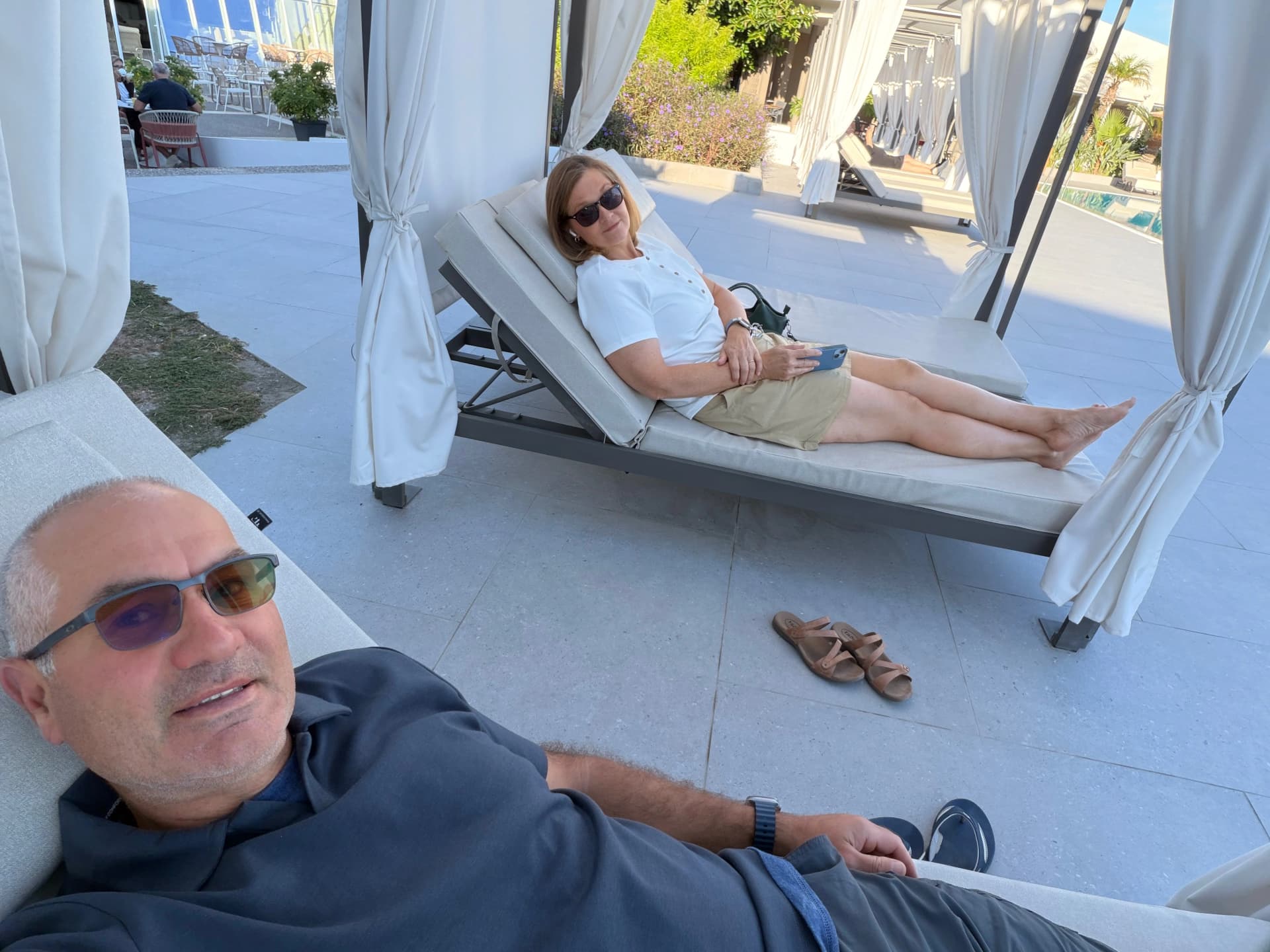 Lounging by the pool at Kos Palace