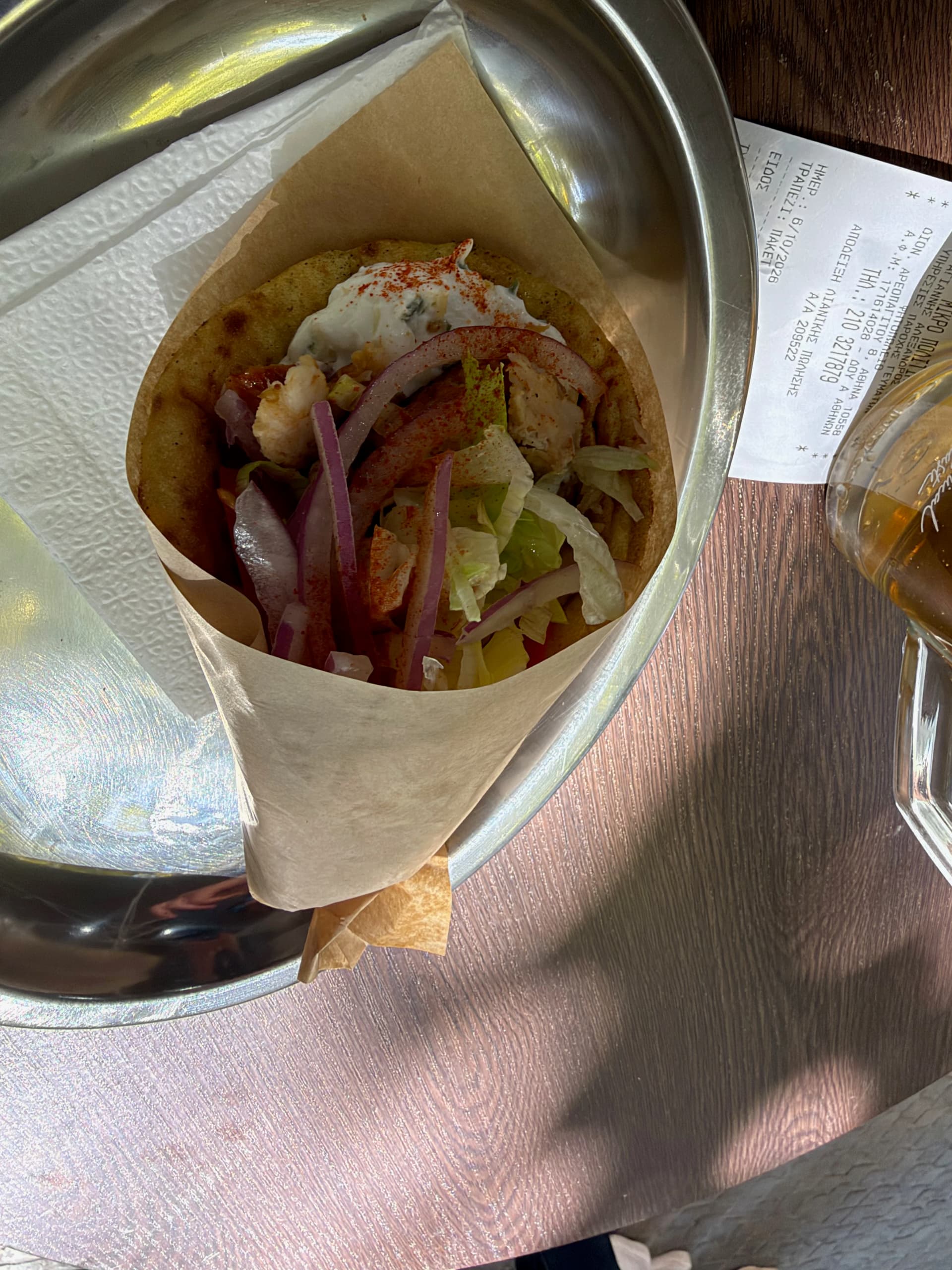 Chicken Gyro Pita - very flavorful with sauce and spices