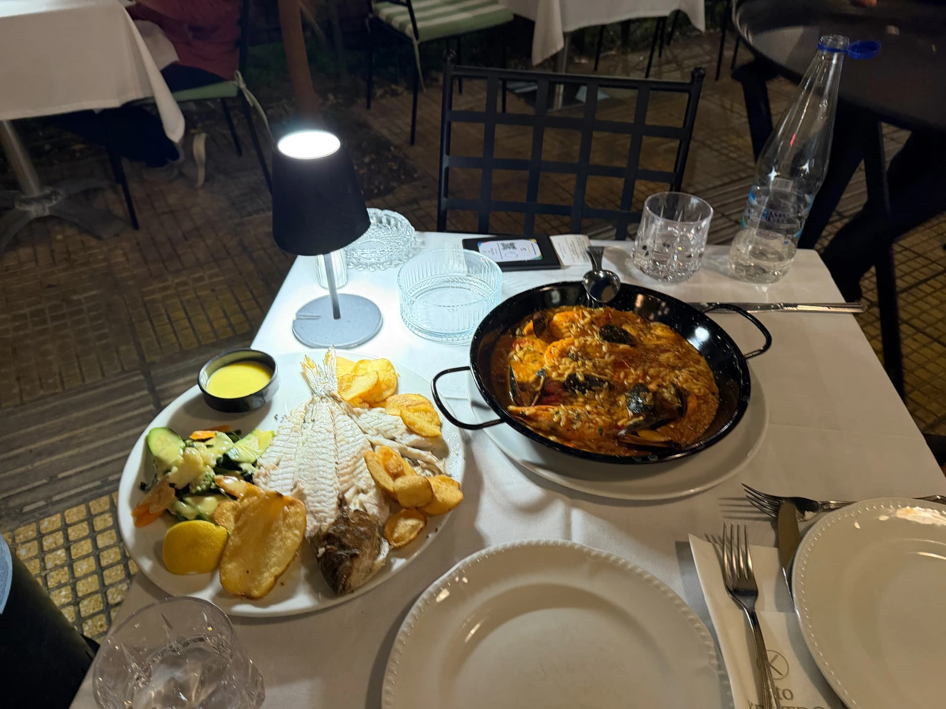 Sto Kentro Athens Eatery - sea bream fish and sea food motley orzo