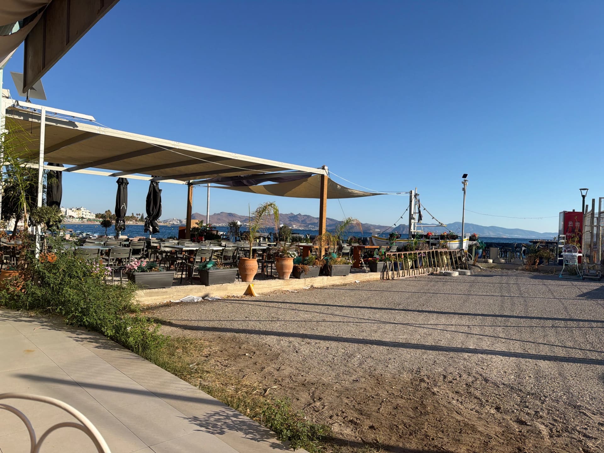 Outside the coffee shop next to Ferry