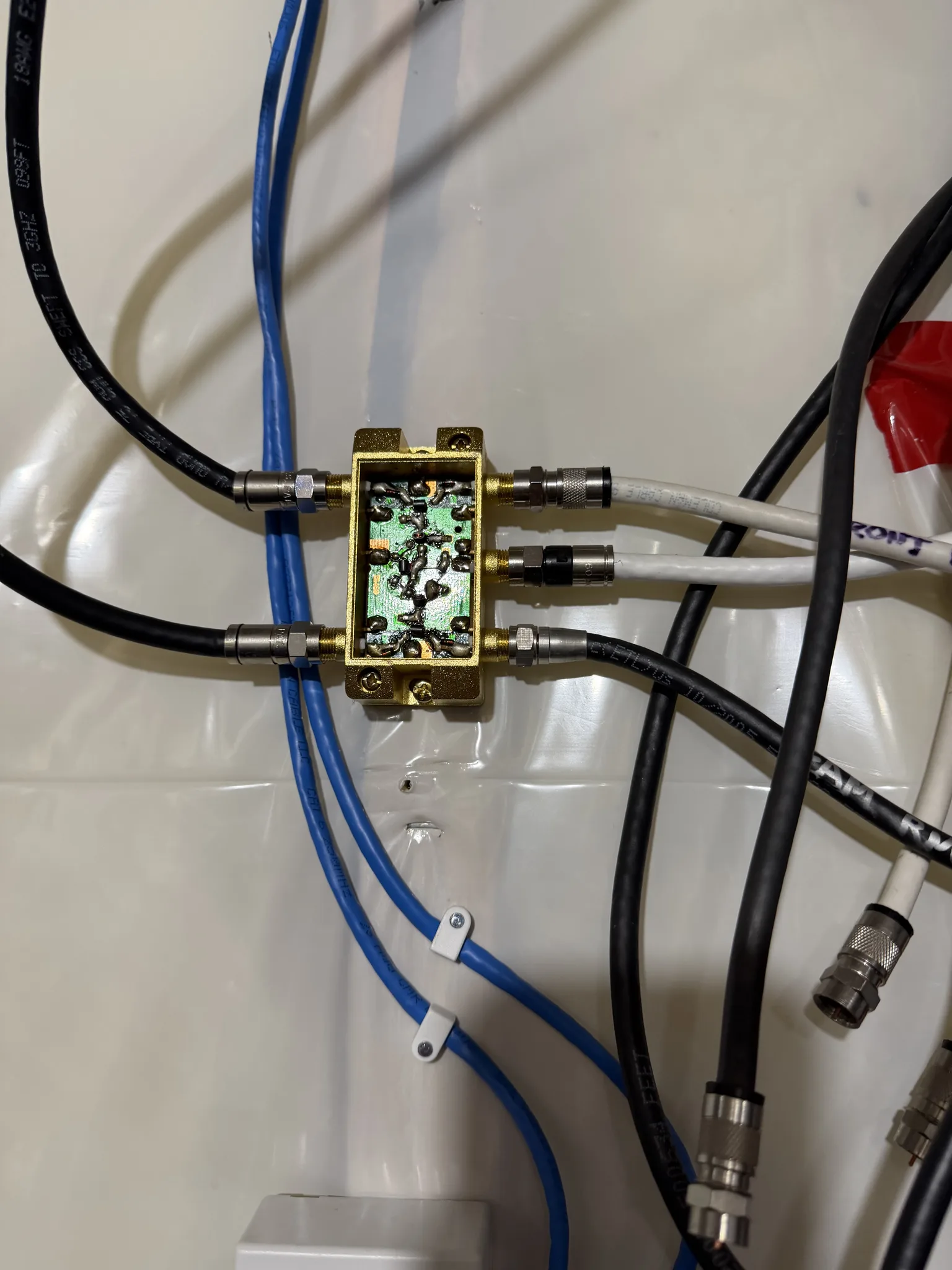 Aug 11, 10:04 Fried out coax joint box, the jolt traveled through the coax and fried all the electronics connected to it, two TVs, TIVO, and routers