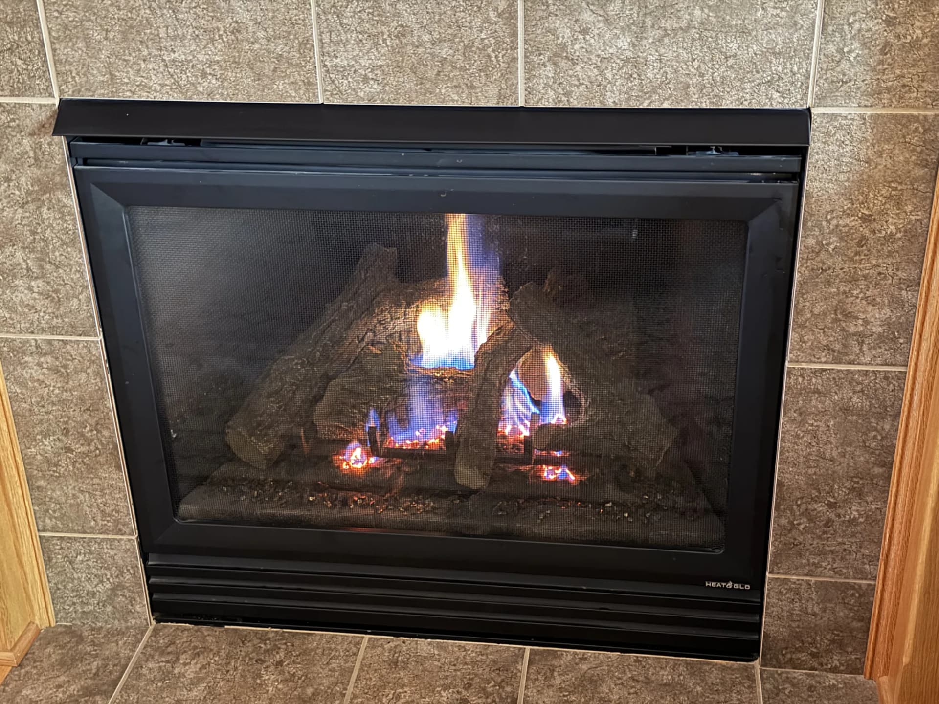 Oct 24 - Porch fireplace; all the electronics are replaced, the flex cable is attached and now in action, thanks Beneath The Mantle